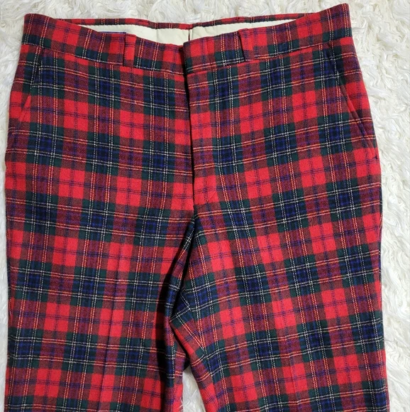 Pendleton Red and Black Dress Pants with Straight Leg Cut
